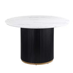 Table à manger ronde GDFStudio Chloe en faux marbre, 117 cm