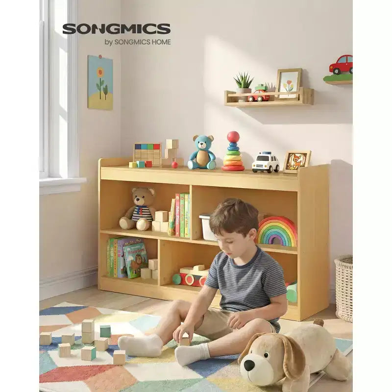 Étagère de rangement pour jouets pour enfants SONGMICS, étagère Montessori avec 5 compartiments ouverts, pour chambre d'enfant, salle de jeux, 30 x 112,2 x 65 cm