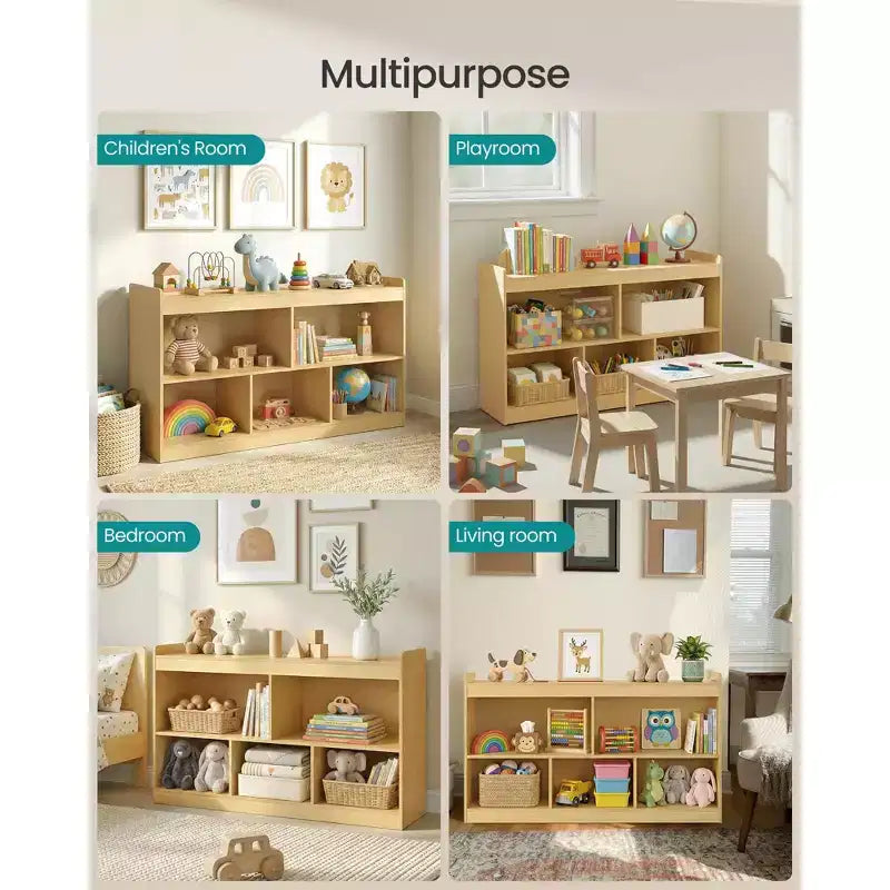 Étagère de rangement pour jouets pour enfants SONGMICS, étagère Montessori avec 5 compartiments ouverts, pour chambre d'enfant, salle de jeux, 30 x 112,2 x 65 cm