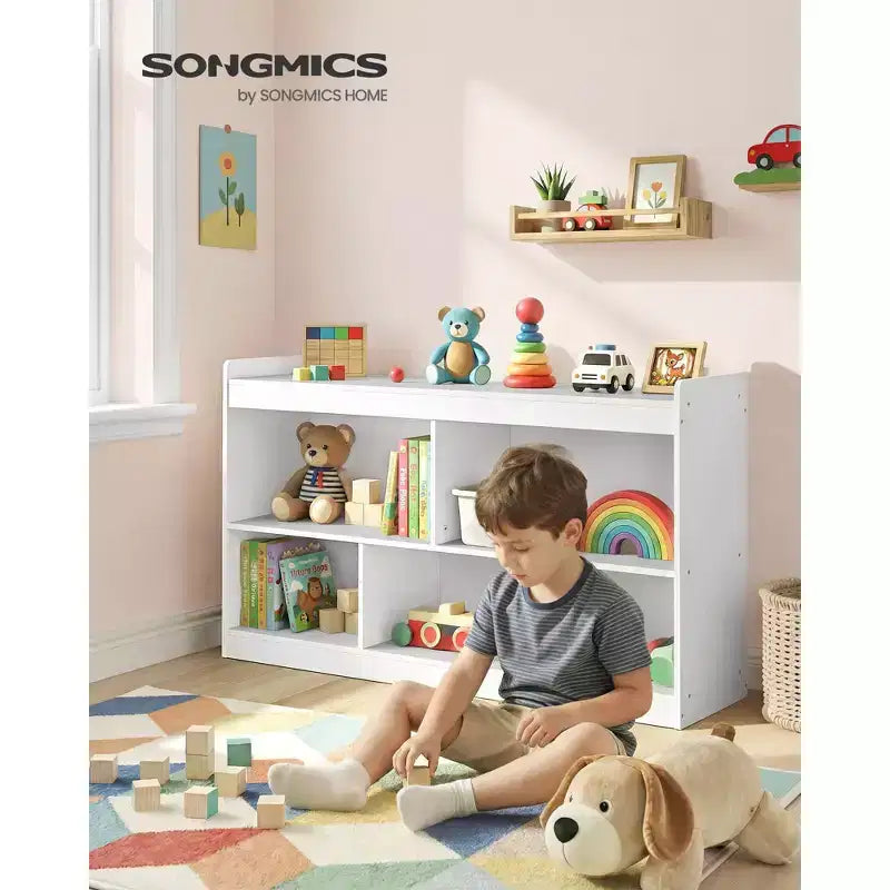 Étagère de rangement pour jouets pour enfants SONGMICS, étagère Montessori avec 5 compartiments ouverts, pour chambre d'enfant, salle de jeux, 30 x 112,2 x 65 cm