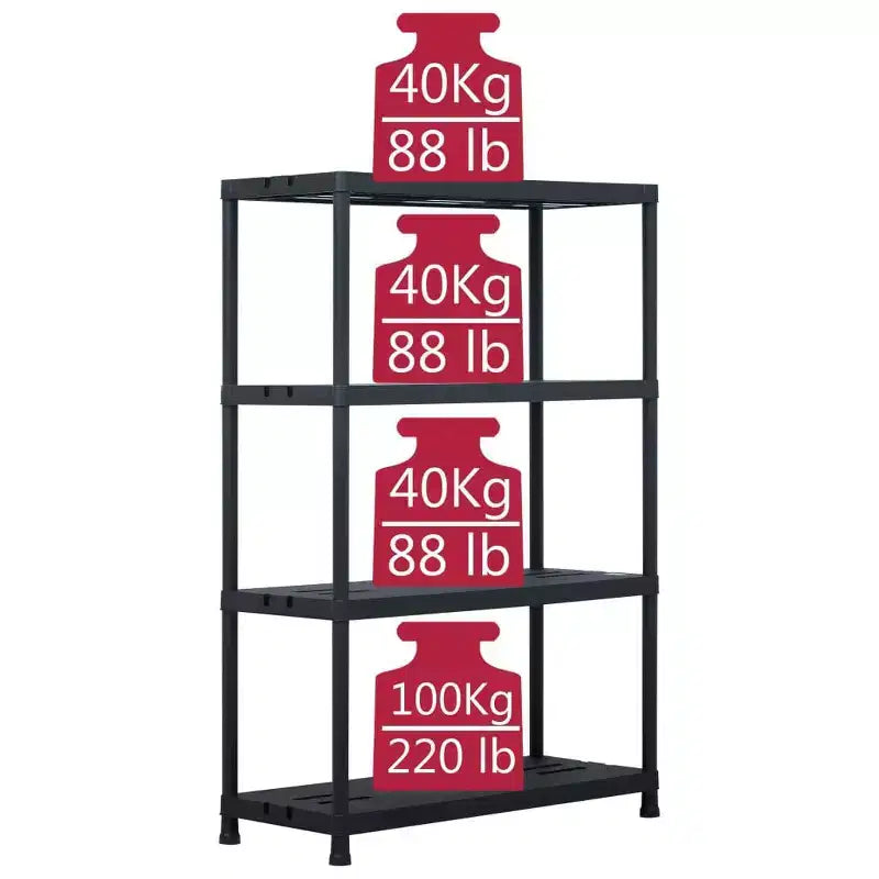 vidaXL Étagères de rangement 2 pcs Noir 220 kg 90x40x138 cm Plastique