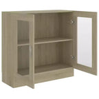 vidaXL Vitrine Chêne Sonoma Bois d'ingénierie, verre Moyen