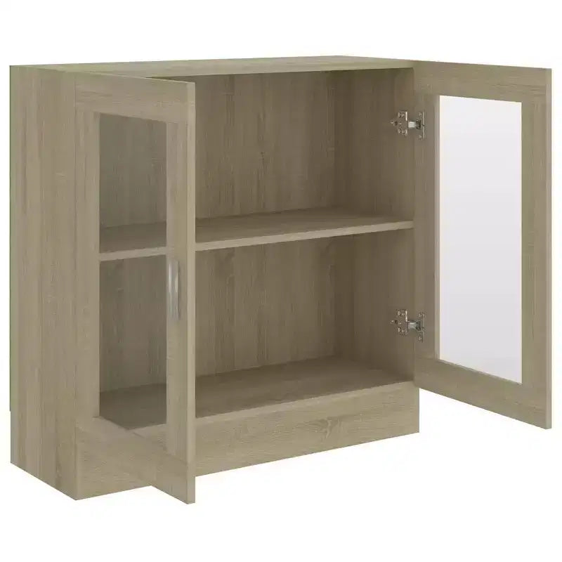vidaXL Vitrine Chêne Sonoma Bois d'ingénierie, verre Moyen