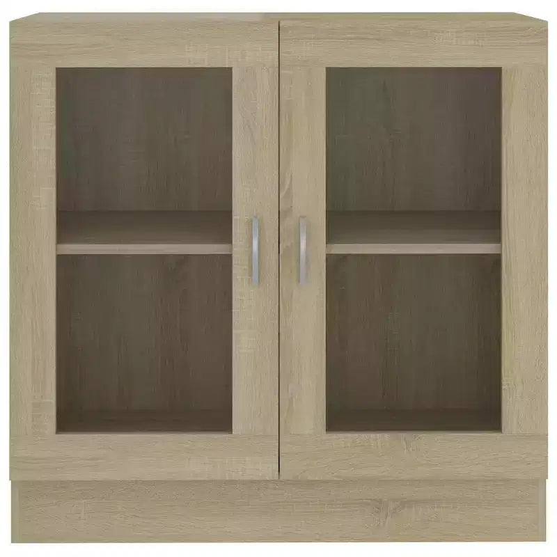 vidaXL Vitrine Chêne Sonoma Bois d'ingénierie, verre Moyen
