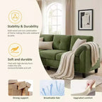 Dyonery 79 Canapé Sectionnel en Chenille en Forme de L Petit Canapé avec Accoudoirs Oreillers, Pouf de Rangement, Canapés 4 Places pour Salon, Appartement, Chambre