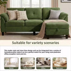 Dyonery 79 Canapé Sectionnel en Chenille en Forme de L Petit Canapé avec Accoudoirs Oreillers, Pouf de Rangement, Canapés 4 Places pour Salon, Appartement, Chambre