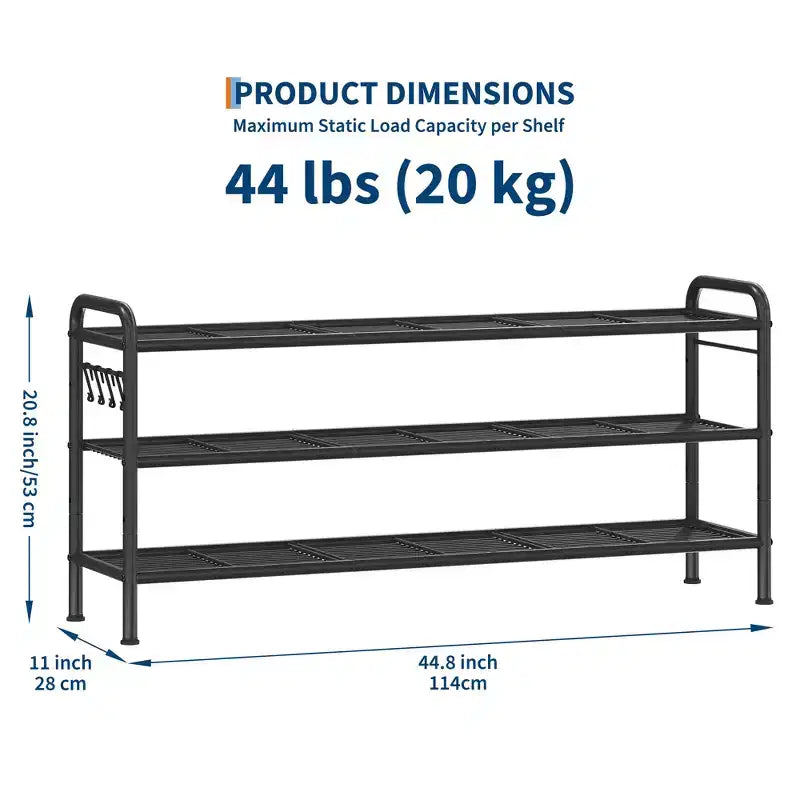 Meuble à chaussures fin et réglable avec cadre en métal et étagères en tissu - Organiseur de rangement de chaussures peu encombrant pour entrée et chambre à coucher