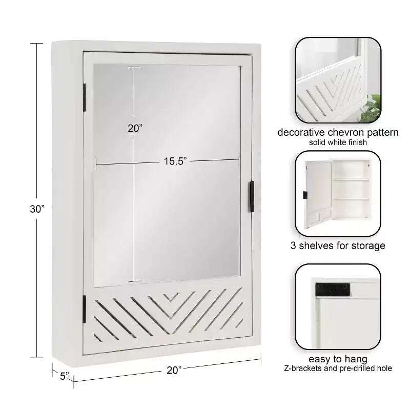 Armoire de salle de bain Kate et Laurel Mezzeta avec miroir