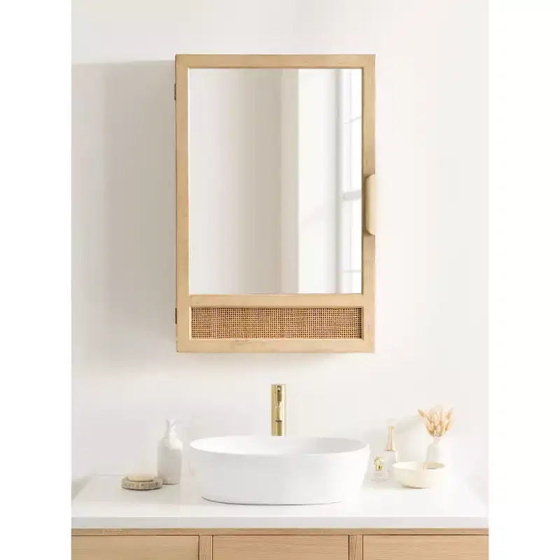 Armoire de toilette miroir en rotin Kate et Laurel Ori