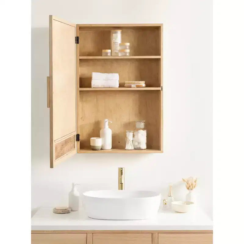 Armoire de toilette miroir en rotin Kate et Laurel Ori