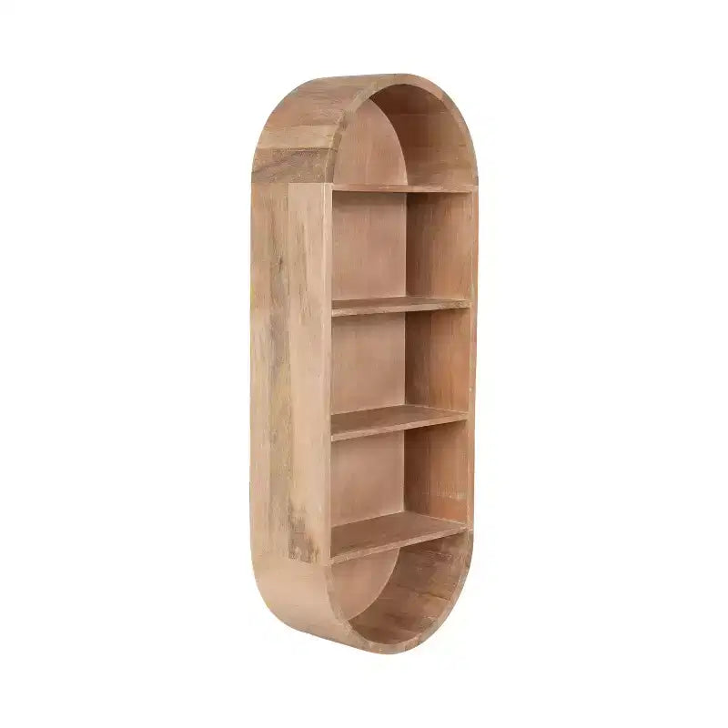Kate and Laurel Hutton Wood Capsule Wall Shelf, Natural, 13x33