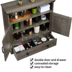 Meuble de salle de bain mural de 24 po, style ferme, avec portes coulissantes - Armoire à pharmacie avec étagère réglable pour salle de bain et buanderie