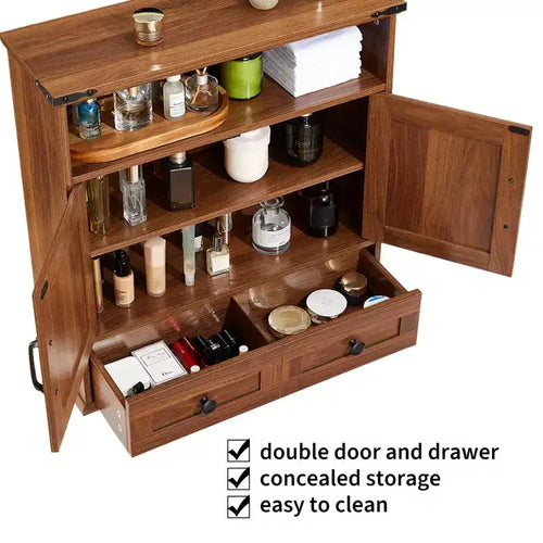Meuble de salle de bain mural de 24 po, style ferme, avec portes coulissantes - Armoire à pharmacie avec étagère réglable pour salle de bain et buanderie