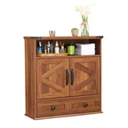 24 Wide Farmhouse Wall-Mounted Bathroom Cabinet with Sliding Barn Doors - Medicine Cabinet with Adjustable Shelf for Bathroom and Laundry
