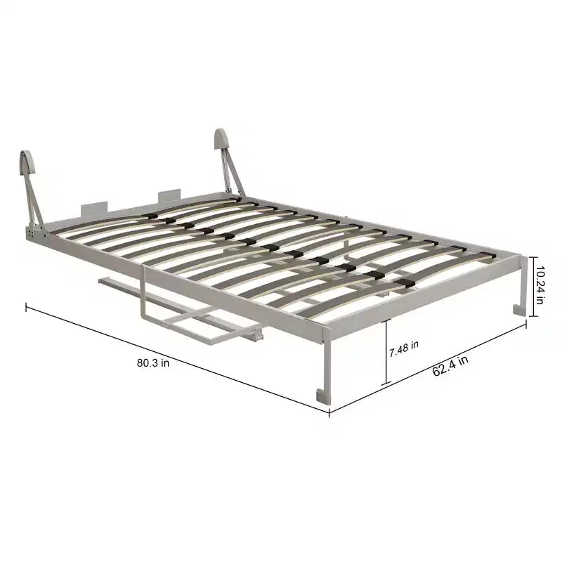 Cadre de lit convertible moderne GDFStudio Flora de taille Queen avec panneau de bureau