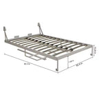 Cadre de lit convertible moderne GDFStudio Flora de taille Queen avec panneau de bureau