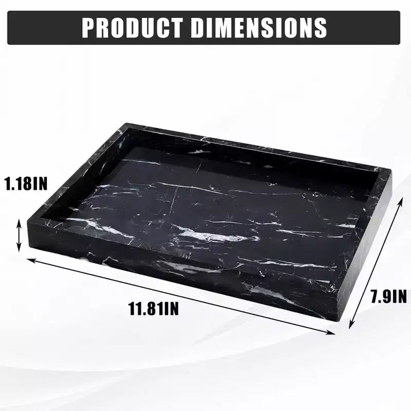 Élégant plateau de rangement à bijoux en marbre naturel, cadeau fête des mères, plateau en marbre véritable pour coiffeuse, salle de bain, décoration intérieure