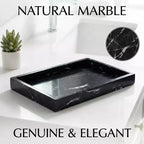Élégant plateau de rangement à bijoux en marbre naturel, cadeau fête des mères, plateau en marbre véritable pour coiffeuse, salle de bain, décoration intérieure