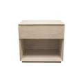 HomeRoots 24 Natural Solid Wood Ribbed Texture One Drawer Nightstand