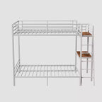 Lit superposé métallique pleine grandeur moderne Luxystar avec bureau intégré pour chambre et dortoir,