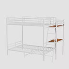 Lit superposé métallique pleine grandeur moderne Luxystar avec bureau intégré pour chambre et dortoir,