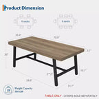 Table de salle à manger industrielle pour 6 à 8 personnes, table de cuisine de 180 cm de long avec cadre métallique robuste, pour bureau à domicile
