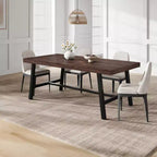 Table de salle à manger industrielle pour 6 à 8 personnes, table de cuisine de 180 cm de long avec cadre métallique robuste, pour bureau à domicile
