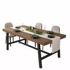 Table de salle à manger industrielle pour 6 à 8 personnes, table de cuisine de 180 cm de long avec cadre métallique robuste, pour bureau à domicile