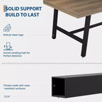 Table de salle à manger industrielle pour 6 à 8 personnes, table de cuisine de 180 cm de long avec cadre métallique robuste, pour bureau à domicile