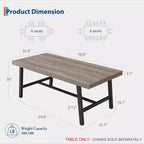Table de salle à manger industrielle pour 6 à 8 personnes, table de cuisine de 180 cm de long avec cadre métallique robuste, pour bureau à domicile