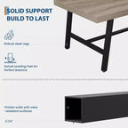 Table de salle à manger industrielle pour 6 à 8 personnes, table de cuisine de 180 cm de long avec cadre métallique robuste, pour bureau à domicile