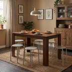 Ensemble table de salle à manger FurnitureR pour 6 personnes, table de cuisine moderne avec 6 tabourets en métal, ensemble de salle à manger peu encombrant pour cuisine, salle à manger, appartement