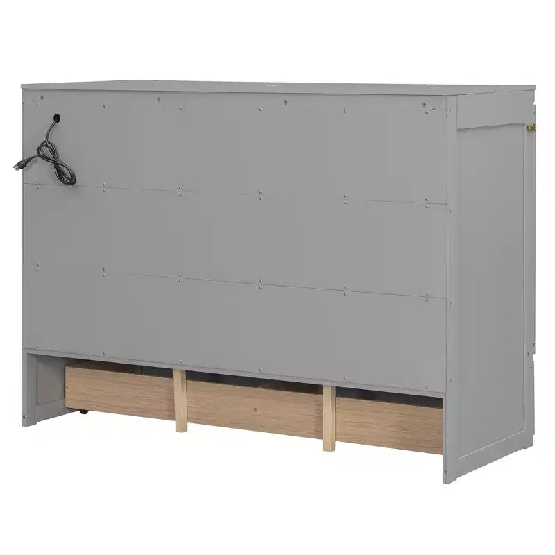 Lit escamotable Queen Size, Lit armoire pliable avec tiroir et station de charge pour chambre, salon - ModernLuxe