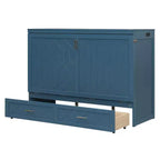 Lit escamotable Queen Size, Lit armoire pliable avec tiroir et station de charge pour chambre, salon - ModernLuxe