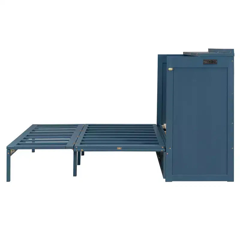 Lit escamotable Queen Size, Lit armoire pliable avec tiroir et station de charge pour chambre, salon - ModernLuxe