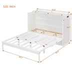 Lit escamotable Queen Size, Lit armoire pliable avec tiroir et station de charge pour chambre, salon - ModernLuxe