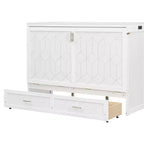 Lit escamotable Queen Size, Lit armoire pliable avec tiroir et station de charge pour chambre, salon - ModernLuxe