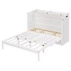 Lit escamotable Queen Size, Lit armoire pliable avec tiroir et station de charge pour chambre, salon - ModernLuxe