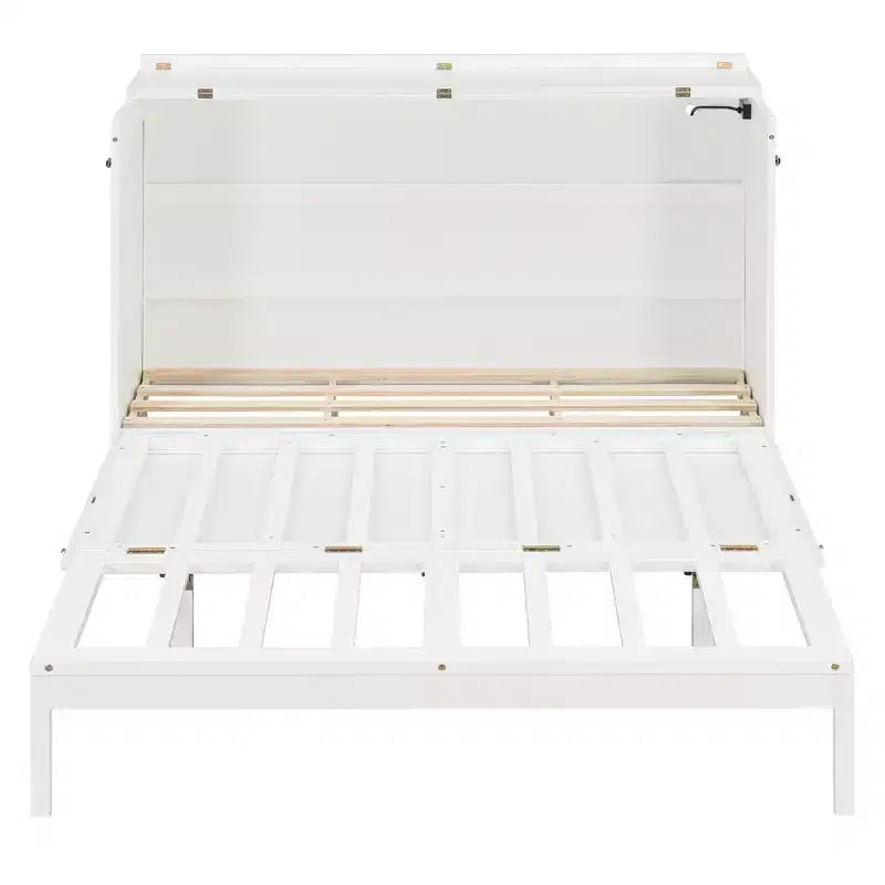 Lit escamotable Queen Size, Lit armoire pliable avec tiroir et station de charge pour chambre, salon - ModernLuxe