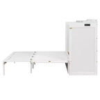 Lit escamotable Queen Size, Lit armoire pliable avec tiroir et station de charge pour chambre, salon - ModernLuxe