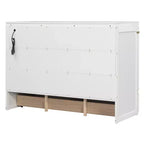 Lit escamotable Queen Size, Lit armoire pliable avec tiroir et station de charge pour chambre, salon - ModernLuxe