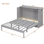 Lit escamotable Queen Size, Lit armoire pliable avec tiroir et station de charge pour chambre, salon - ModernLuxe