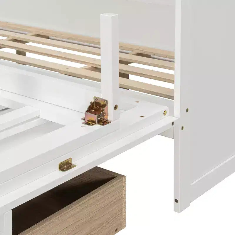 Lit escamotable Queen Size, Lit armoire pliable avec tiroir et station de charge pour chambre, salon - ModernLuxe