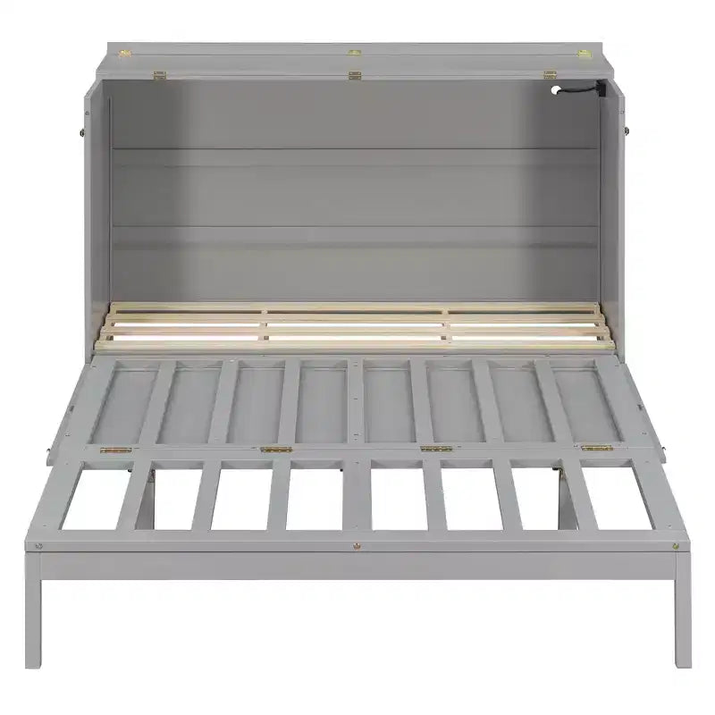 Lit escamotable Queen Size, Lit armoire pliable avec tiroir et station de charge pour chambre, salon - ModernLuxe