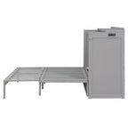 Lit escamotable Queen Size, Lit armoire pliable avec tiroir et station de charge pour chambre, salon - ModernLuxe