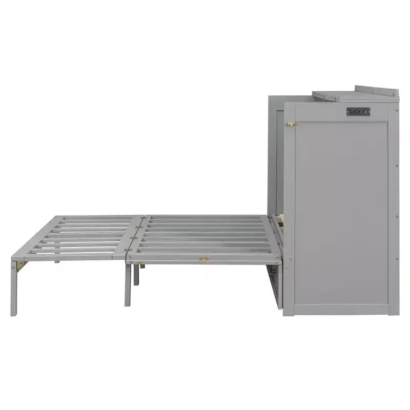Lit escamotable Queen Size, Lit armoire pliable avec tiroir et station de charge pour chambre, salon - ModernLuxe