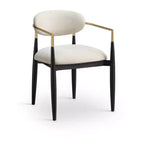 Chaises de salle à manger Riccio de Meridian Furniture avec accoudoirs et revêtement en tissu haute performance (lot de 2)