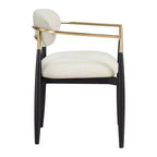 Chaises de salle à manger Riccio de Meridian Furniture avec accoudoirs et revêtement en tissu haute performance (lot de 2)