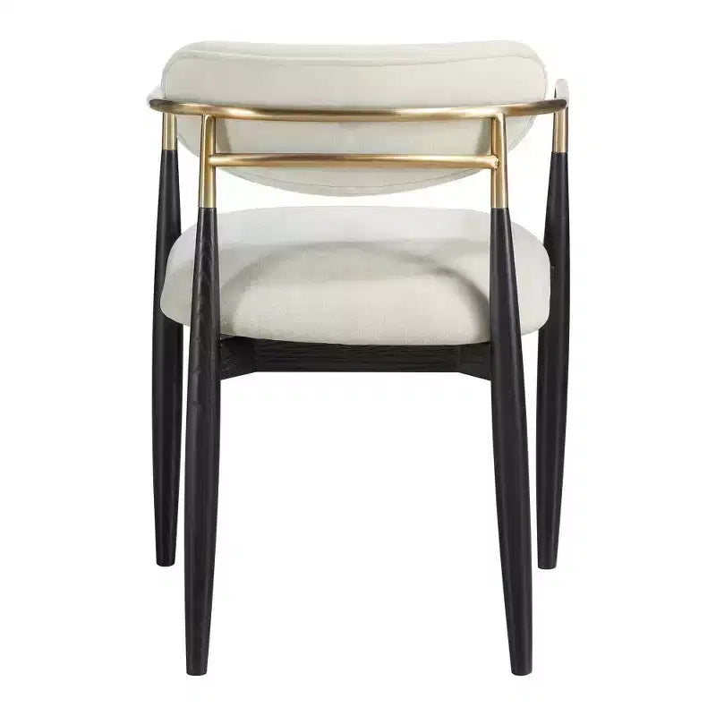 Chaises de salle à manger Riccio de Meridian Furniture avec accoudoirs et revêtement en tissu haute performance (lot de 2)
