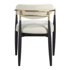 Chaises de salle à manger Riccio de Meridian Furniture avec accoudoirs et revêtement en tissu haute performance (lot de 2)